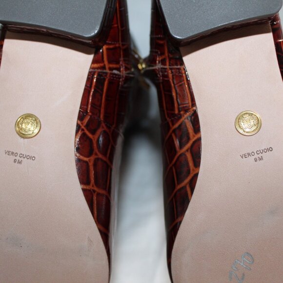 NWOB Veronica Beard CECILE CROC-EMBOSSED TALL BOOT Boots 9 - Picture 9 of 10